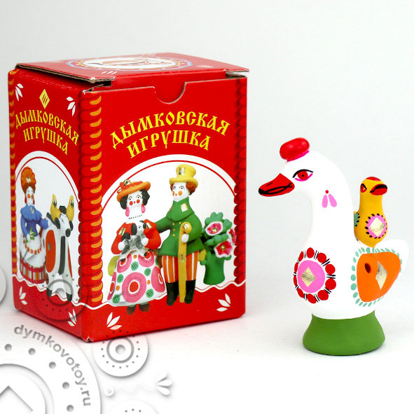 Свистулька Гусь с гусенком